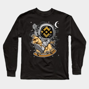 Astronaut Horse Binance BNB Coin To The Moon Crypto Token Cryptocurrency Blockchain Wallet Birthday Gift For Men Women Kids Long Sleeve T-Shirt